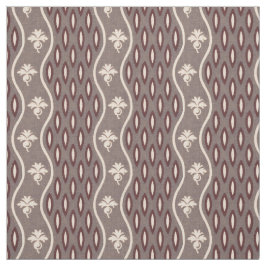 Midden jaren 1800 Wavy Stripe, Grijs en Bourgogne Stof