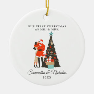 Midden jaren 50 Eerste kerst als mijnheer & mevr Keramisch Ornament