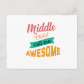 Midden kind noem me Geweldige grappigheid Briefkaart (Voorkant)
