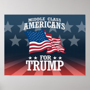MIDDEN KLASSE AMERIKANEN VOOR TRUMP POSTER