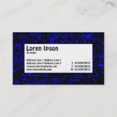 Midden-label - Abstracte lijnen - blauw Visitekaartje (Achterkant)