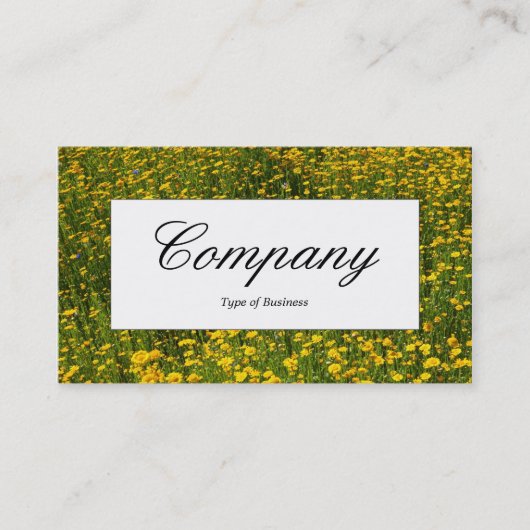 Midden-label - Bed of Yellow Daisies Visitekaartje (Voorkant)