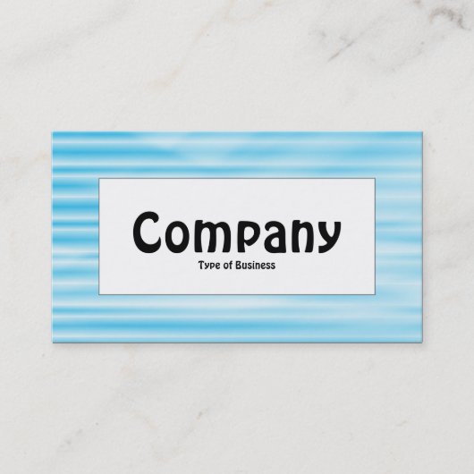 Midden-label - gegolfd blauw visitekaartje (Voorkant)