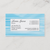Midden-label - gegolfd blauw visitekaartje (Achterkant)