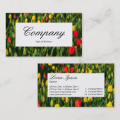 Midden-label - kleurrijke Tulpen Visitekaartje (Voorkant / Achterkant)