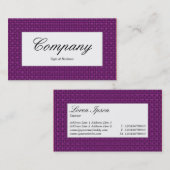 Midden-label - Magenta Paarse textiel Visitekaartje (Voorkant / Achterkant)