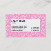 Midden-label - Roze Floral Visitekaartje (Achterkant)