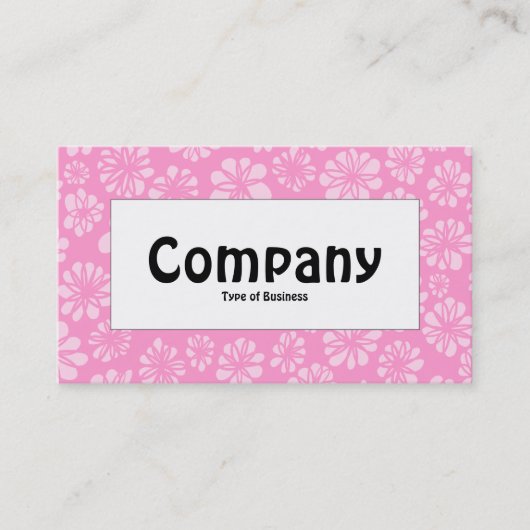 Midden-label - Roze Floral Visitekaartje (Voorkant)