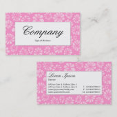 Midden-label - Roze Floral Visitekaartje (Voorkant / Achterkant)