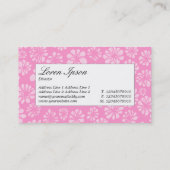 Midden-label - Roze Floral Visitekaartje (Achterkant)