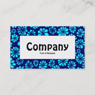 Midden-label - Shades of Blue Floral Visitekaartje