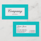 Midden-label - Turquoise (00CCCC) Visitekaartje (Voorkant / Achterkant)