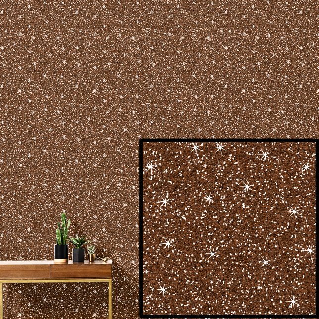 Midden lichtbruine fonkelende sterren behang (Creator heeft geüpload)