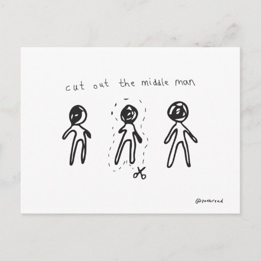 midden man briefkaart (Voorkant)