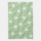  midden-middelbaar groen wit ventilatorpatroon theedoek (Verticaal)