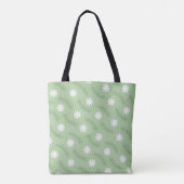  midden-middelbaar groen wit ventilatorpatroon tote bag (Achterkant)