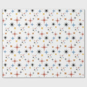 Midden-Midden-Midden Modern 50s Starburst atoomtij Cadeaupapier (Vlak)