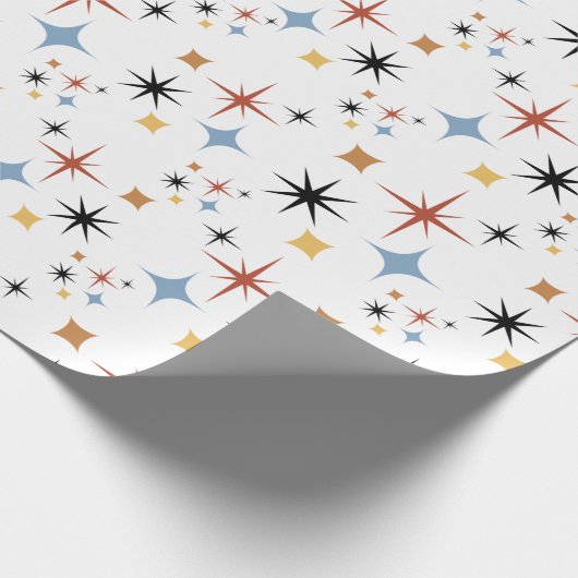 Midden-Midden-Midden Modern 50s Starburst atoomtij Cadeaupapier (Hoek)