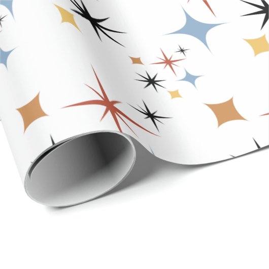 Midden-Midden-Midden Modern 50s Starburst atoomtij Cadeaupapier (Rol Hoek)