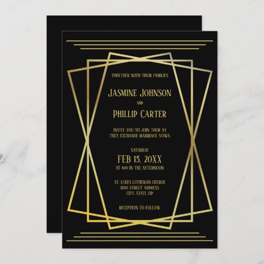 Midden Mod Black Design - Weddenschap Kaart (Voorkant / Achterkant)