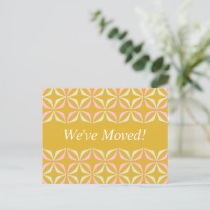 Midden Mod Geometrisch Geel Roze Nieuw Adres We Ve Briefkaart