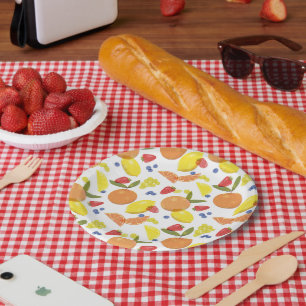 Midden Mod Grungy Risograaf Boerenmarkt Fruit Papieren Bordje