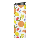 Midden Mod Grungy Risograaf Fruit Smoothie Thermosbeker (Gedraaid links)