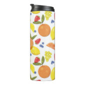 Midden Mod Grungy Risograaf Fruit Smoothie Thermosbeker (Geroteerd rechts)
