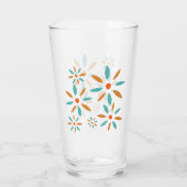 Midden Mod Turquoise Blauwe En Oranje Abstracte Bl Glas (Achterkant)