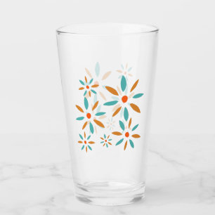 Midden Mod Turquoise Blauwe En Oranje Abstracte Bl Glas