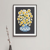 Midden-Mod White Blooms Poster