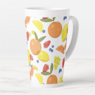 Midden Moderne Grungy Risograaf Boerenmarkt Fruit Latte Mok
