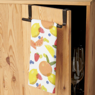 Midden Moderne Grungy Risograaf Boerenmarkt Fruit Theedoek