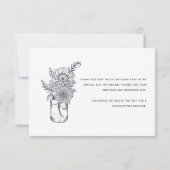 Midden-nachtblauw Minimaal modern Vrijgezellenfees Bedankkaart (Achterkant)