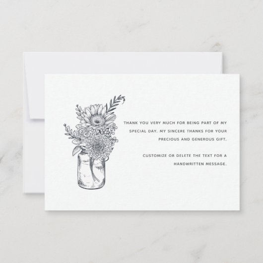 Midden-nachtblauw Minimaal modern Vrijgezellenfees Bedankkaart (Achterkant)