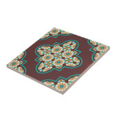 midden - oost -  - oranje bloempatroontegels tegeltje (Zijkant)