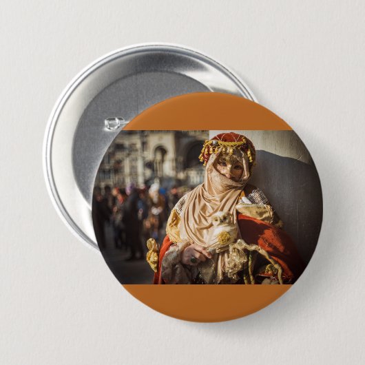 Midden-oostelijk carnavalmasker in Venetië Ronde Button 7,6 Cm (Voorkant /achterkant)
