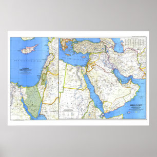 " Midden-Oosten : 1978 Gedetailleerde KAART ... Poster