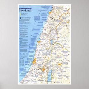 "Midden-Oosten: 1989 Heilige Land MAP ... Poster