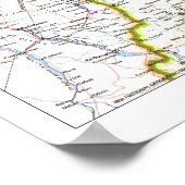 " Midden-Oosten : 1991 - Gedetailleerde KAART ... Poster (Hoek)