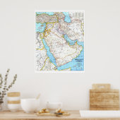 " Midden-Oosten : 1991 - Gedetailleerde KAART ... Poster (Keuken)