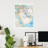 " Midden-Oosten : 1991 - Gedetailleerde KAART ... Poster (Thuiskantoor)