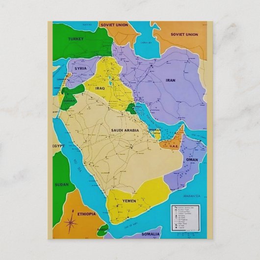 Midden-Oosten Ansichtkaart Briefkaart (Voorkant)