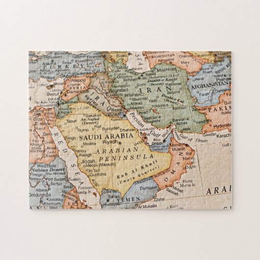 Midden-Oosten Arab Kaart Legpuzzel (Horizontaal)