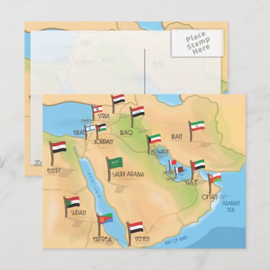 Midden-Oosten Briefkaart (Voorkant / Achterkant)
