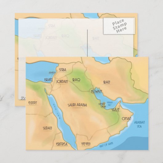 Midden-Oosten Briefkaart (Voorkant / Achterkant)