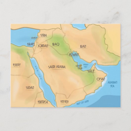 Midden-Oosten Briefkaart (Voorkant)