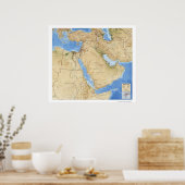 Midden-Oosten - kaart 1993 Poster (Keuken)