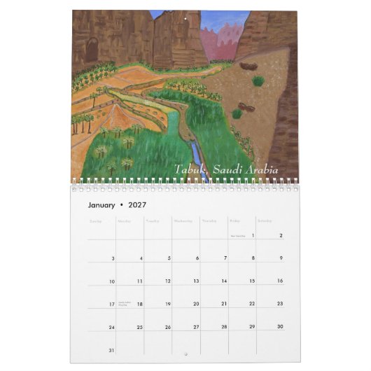 Midden-Oosten Kalender (Jan 2027)
