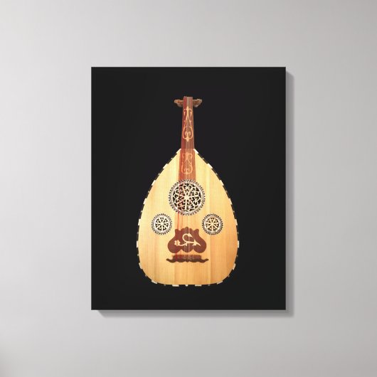 Midden-Oosten Lute Elegant Oud Canvas Afdruk (Voorkant)